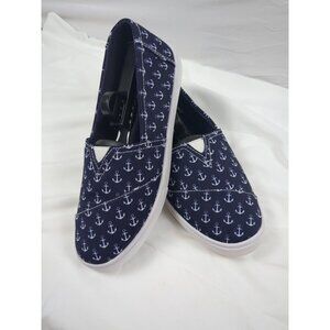 Tommy Bahama Sneaker Shoes Navy Blue White Anchor Slip On Boat Deck Women’s 8